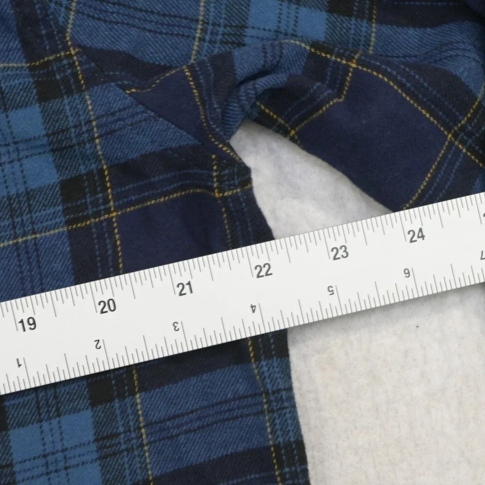 Under Armour Flannel Button Up Mens Medium Loose Blue Plaid ColdGear Pocket